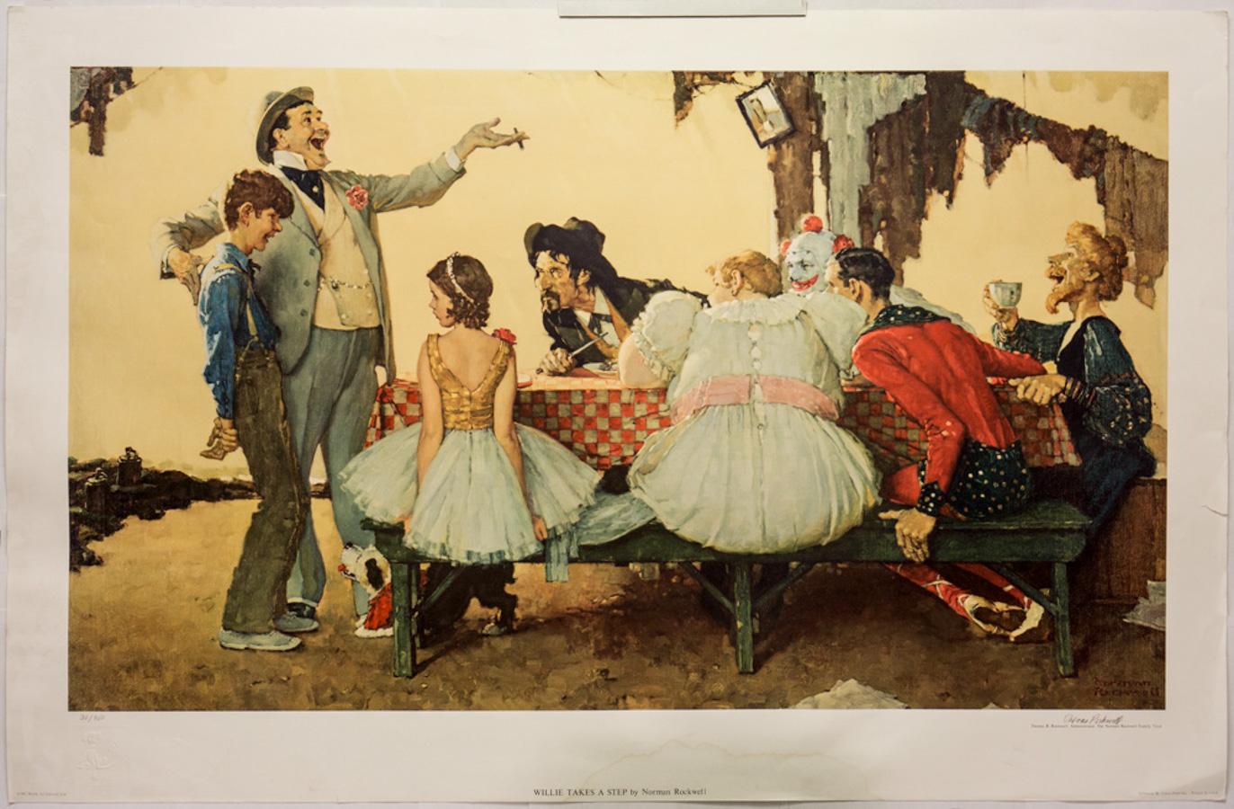 Figurative Print Norman Rockwell - Willie Takes a Step