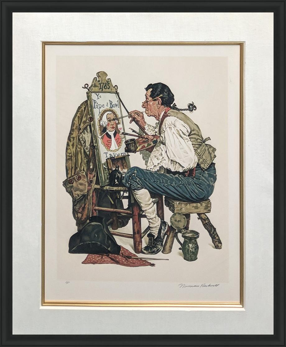 Norman Rockwell Figurative Print - YE PIPE AND BOWL