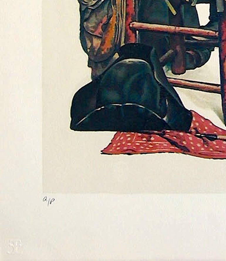 YE PIPE AND BOWL - Lithographie signée - Peintre d'un ancien panneau de signalisation - Illustration américaine - Réalisme Print par Norman Rockwell