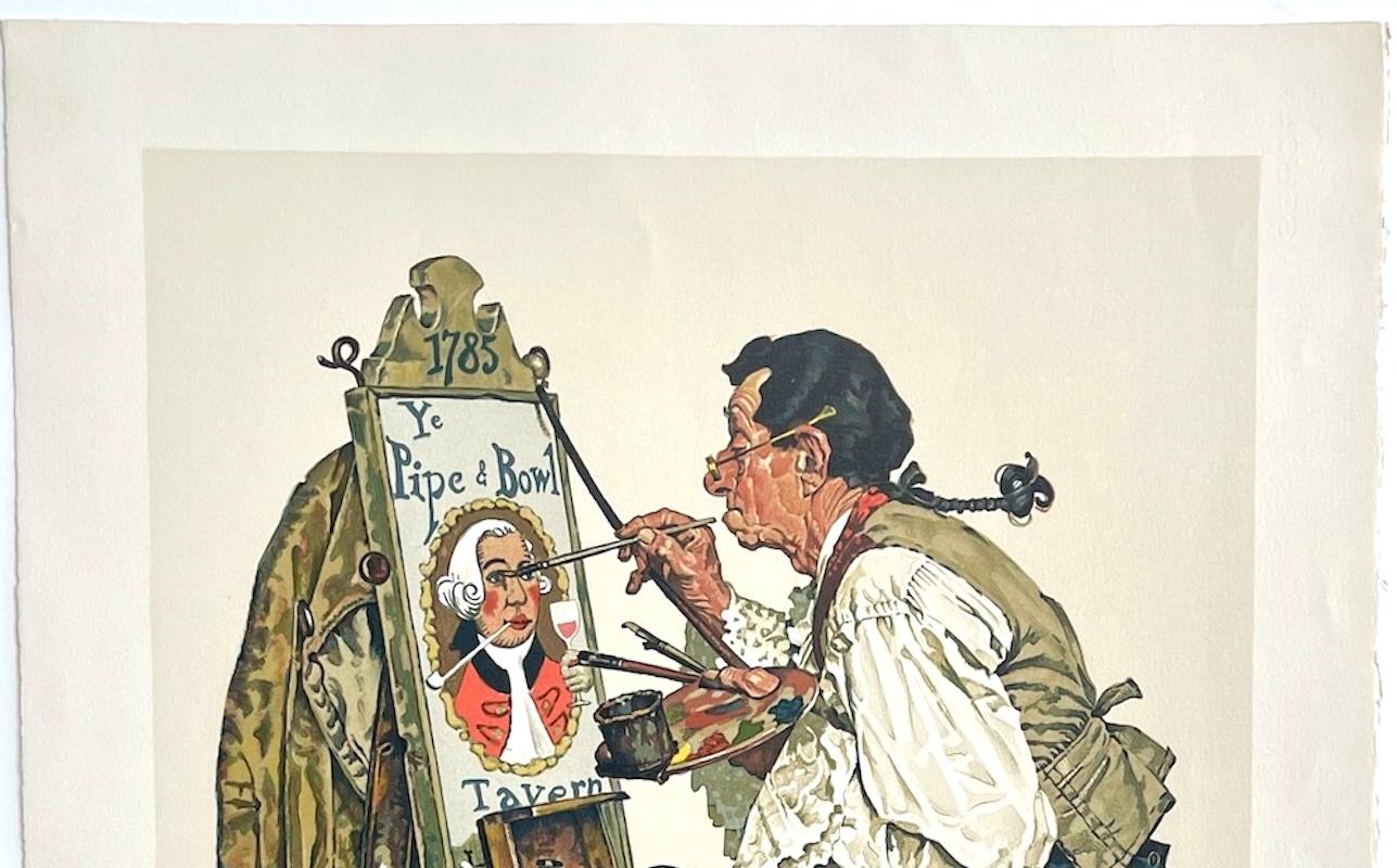 YE PIPE AND BOWL Litografía firmada Pintor de Signos Colonial, Ilustración Americana en venta 1