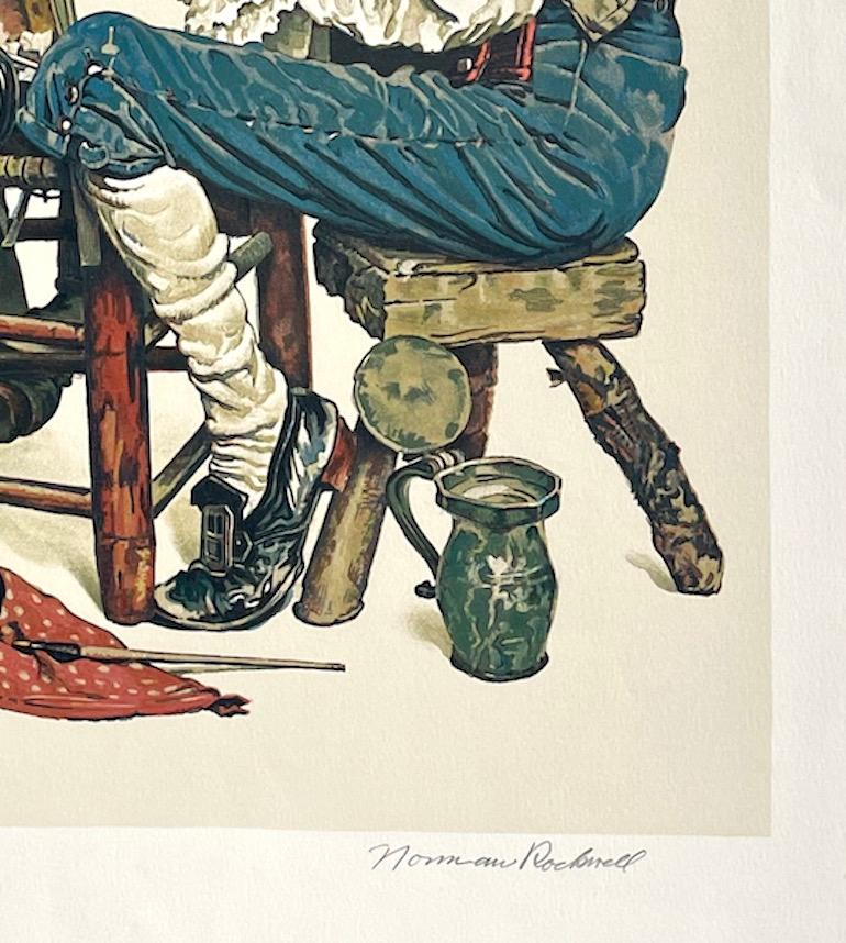 Artista: Norman Rockwell, estadounidense (1894 - 1978)
Título La pipa y la cazoleta
Año: 1976
Medio: Litografía dibujada a mano sobre papel Arches, 100% libre de ácido, firmada a mano a lápiz por Norman Rockwell
Edición: 200, más pruebas 
Litografía