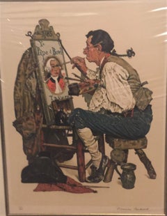 Vintage Ye Pipe & Bowl - Limited Edition Lithograph by Norman Rockwell