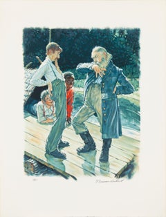 Norman Rockwell, "Your eyes is lookin'", 1972, Lithograph, a.p., Signed, Framed