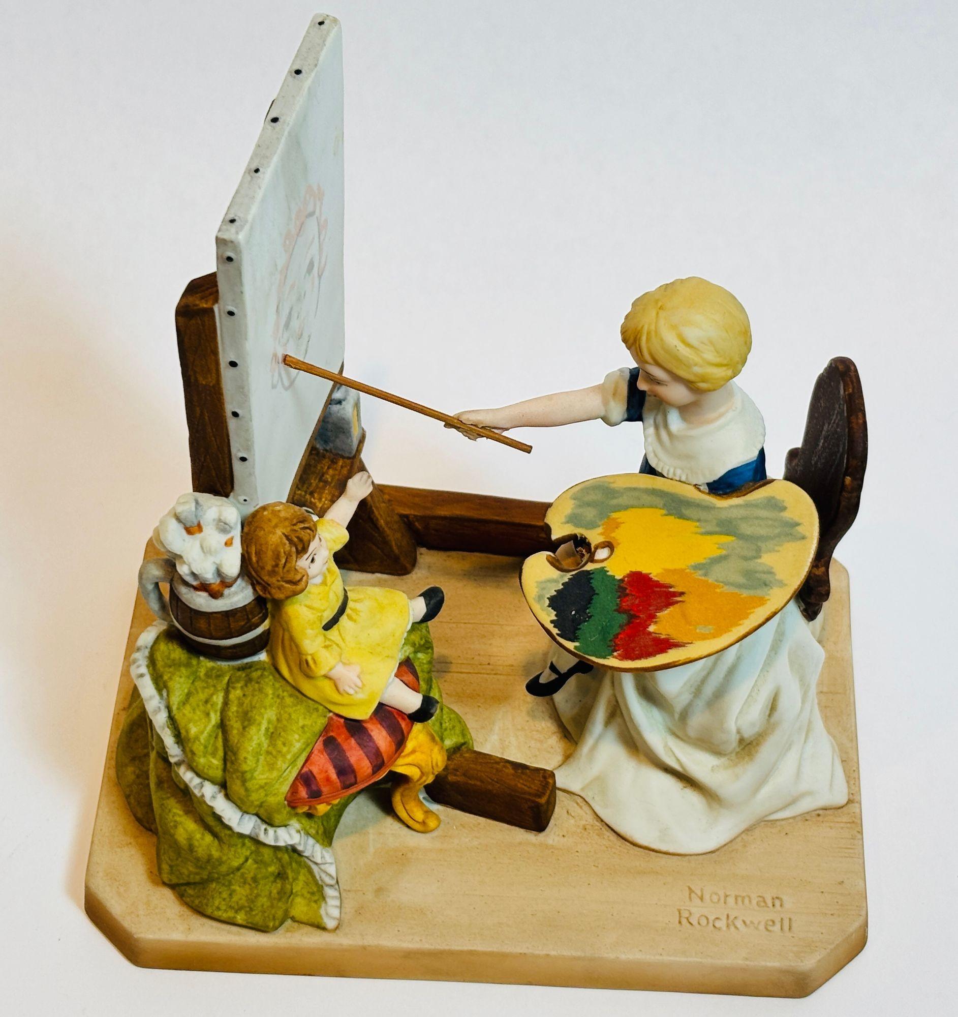 Norman Rockwell, La hija del artista, Escultura de porcelana, 1ª edición, 1980 Pintado a mano en venta