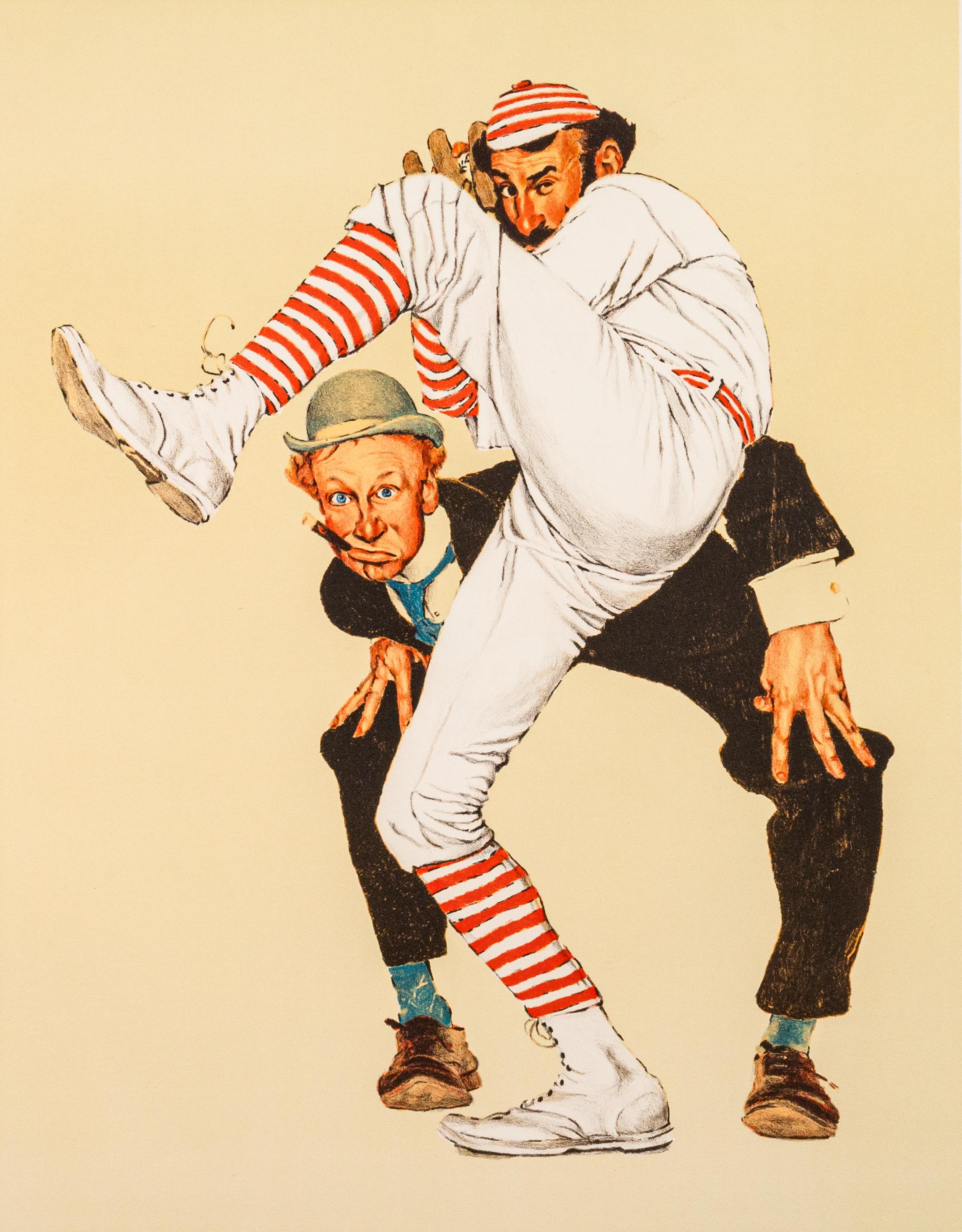 Eine illustrative Lithographie in Farben auf Papier mit dem Titel 