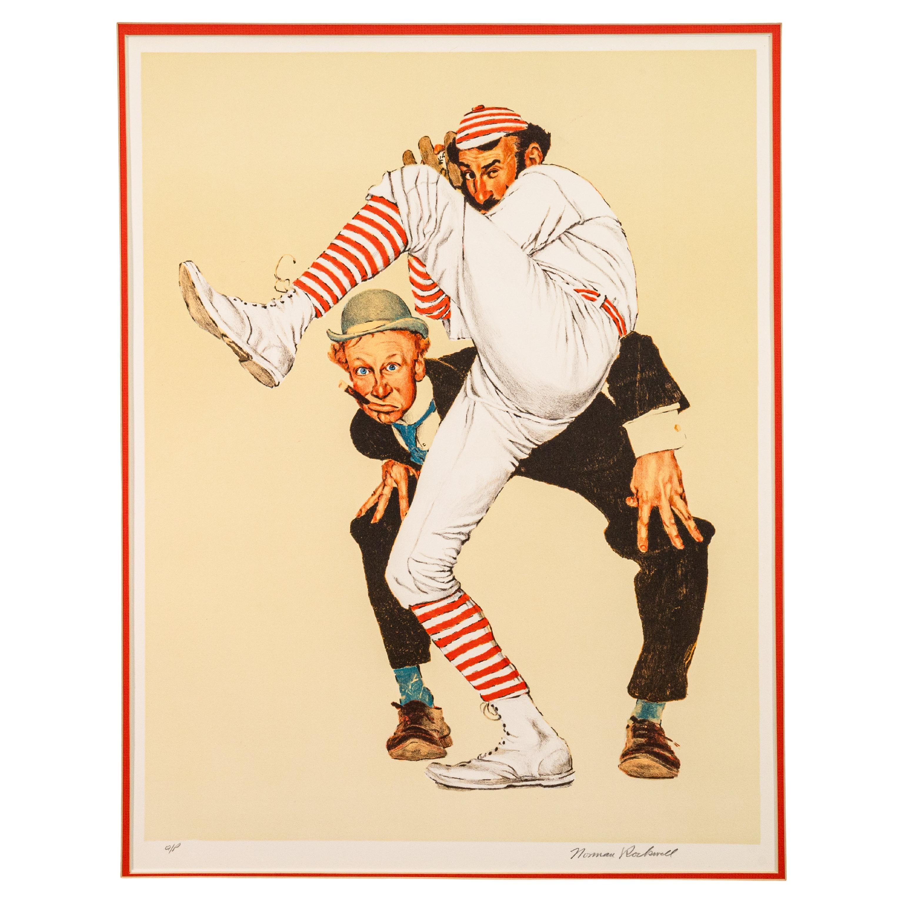 Norman Rockwell Wind Up Signierte Lithographie in Farben auf Papier A/P 1978