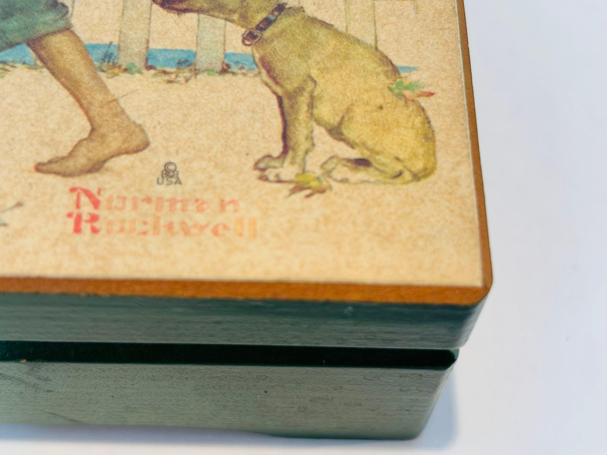 Norman Rockwell Caja de Música Amor Joven Caminando a la Escuela Hecho a mano