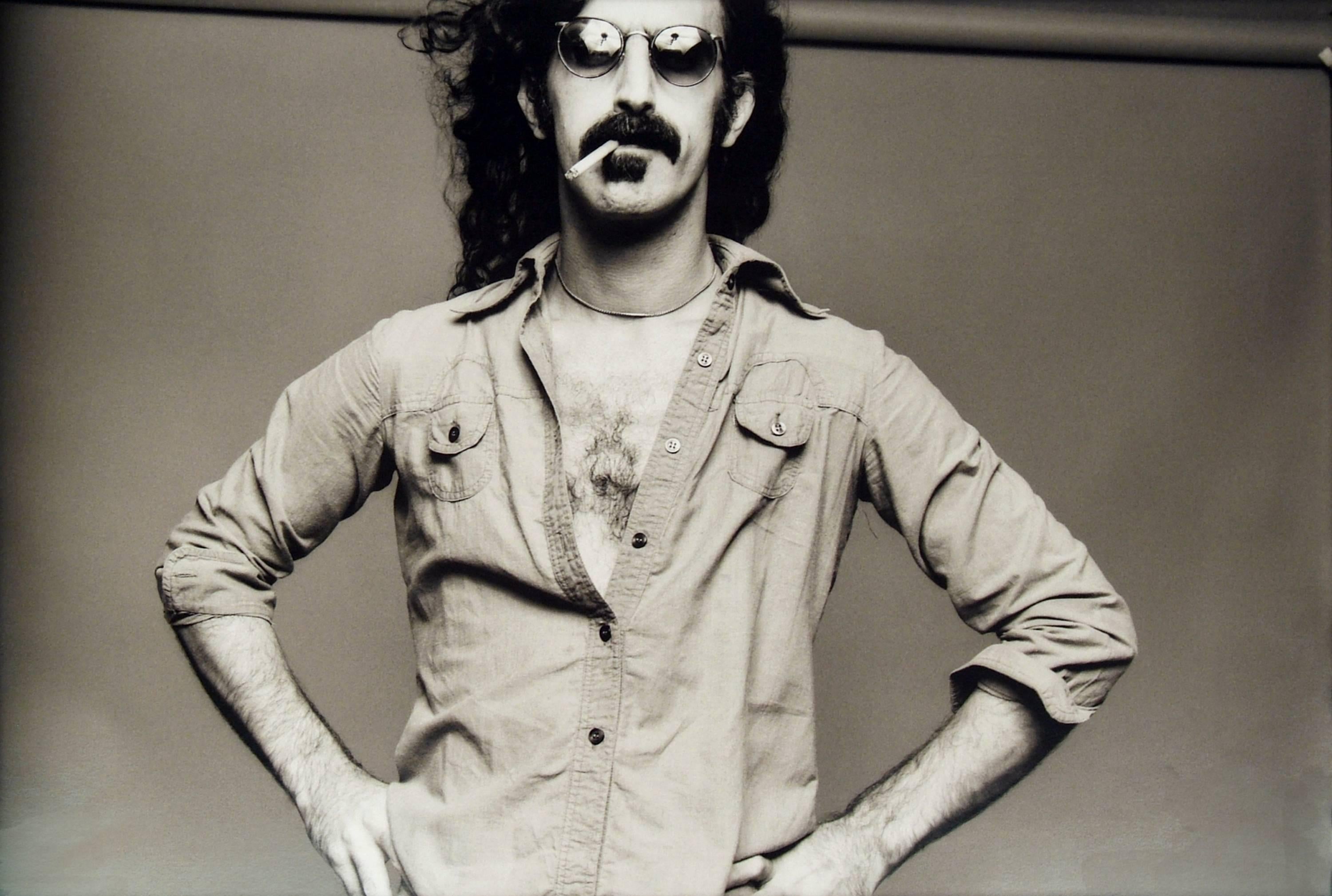 Norman Seeff Black and White Photograph - Frank Zappa, 16"x20", Vintage Silver Gelatin Print, framed