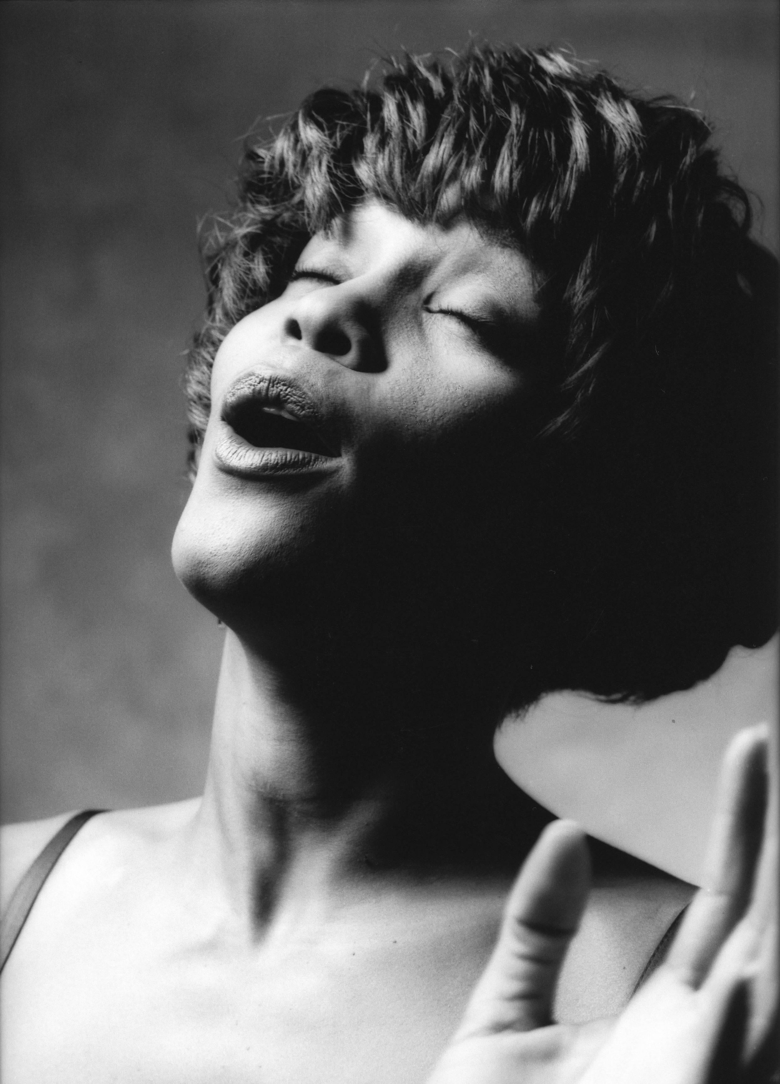 Norman Seeff Black and White Photograph - Whitney Houston, 11x14", Vintage Silver Gelatin print
