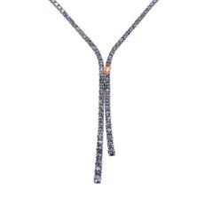 Norman Silverman 7.24 Carat Graduated Round Brilliant Diamond Lariat Necklace