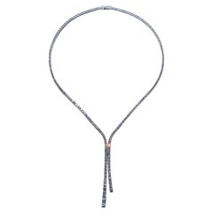 Norman Silverman 7.24 Carat Graduated Round Brilliant Diamond Lariat Necklace