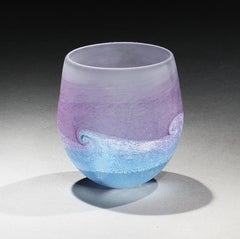 Norman Stuart Clarke Vase Wave Seascape Blue Purple White, 1997