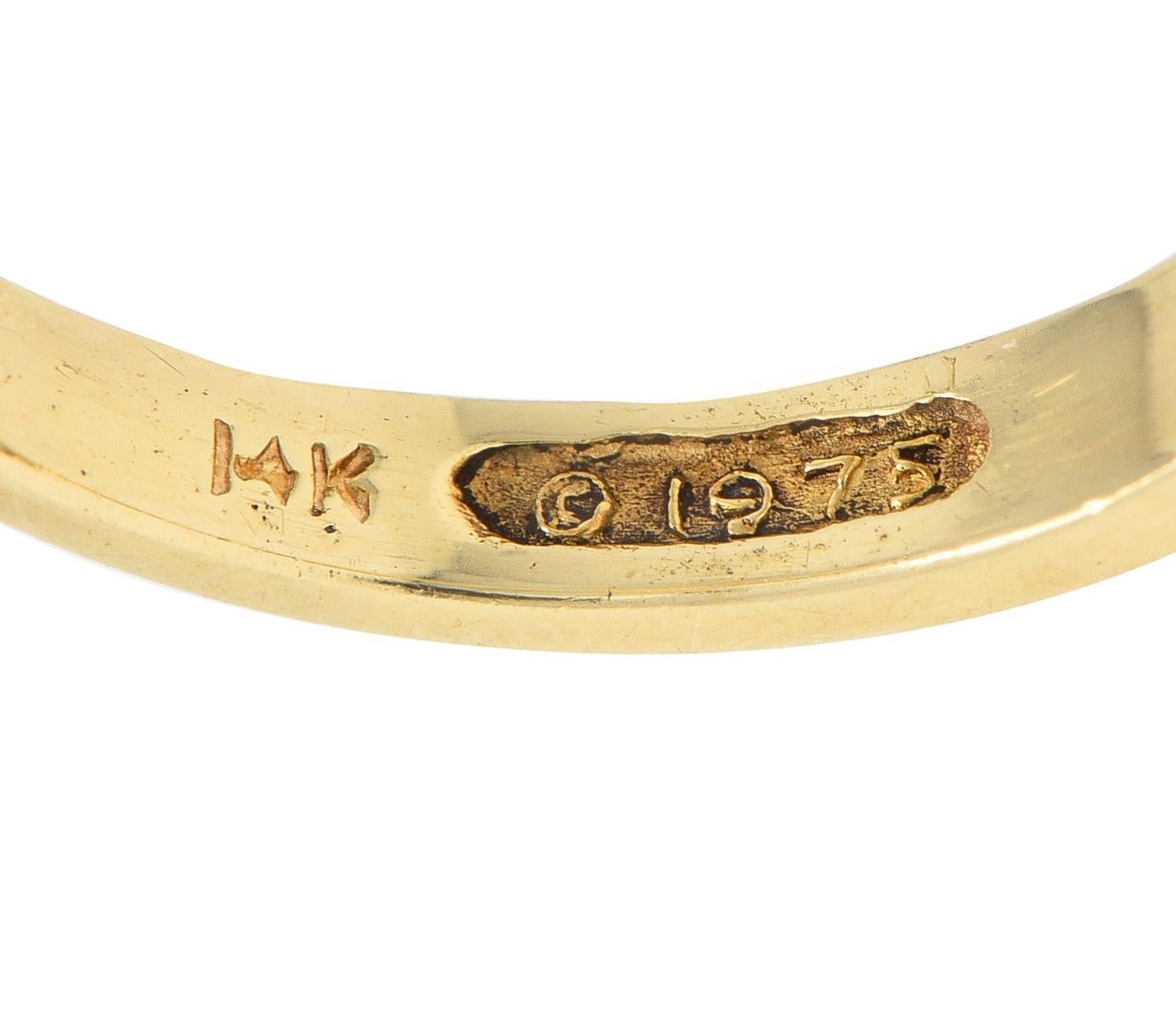 Norman Teufel 1975 0.60 CTW Diamond 14 Karat Gold Vintage Kinetic Spinning Ring 7