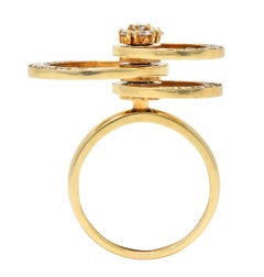 Norman Teufel 1975 0.60 CTW Diamond 14 Karat Gold Vintage Kinetic Spinning Ring