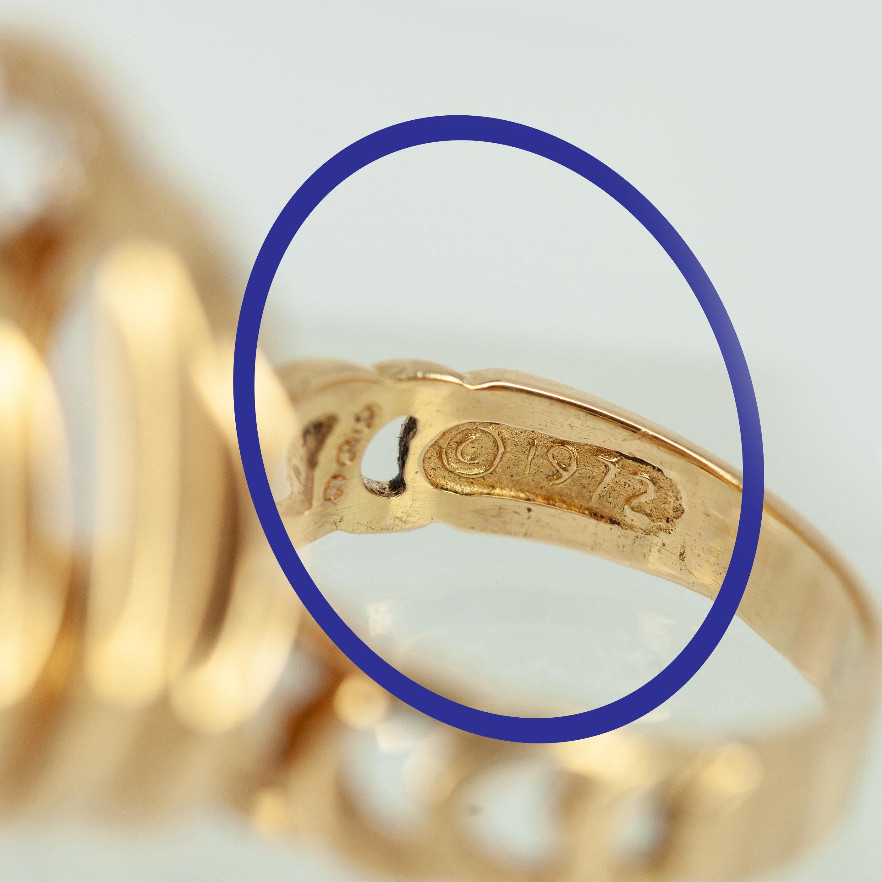 NORMAN TEUFEL Bague de mouvement en or jaune 18 carats avec diamants c.C. 1970 en vente 5