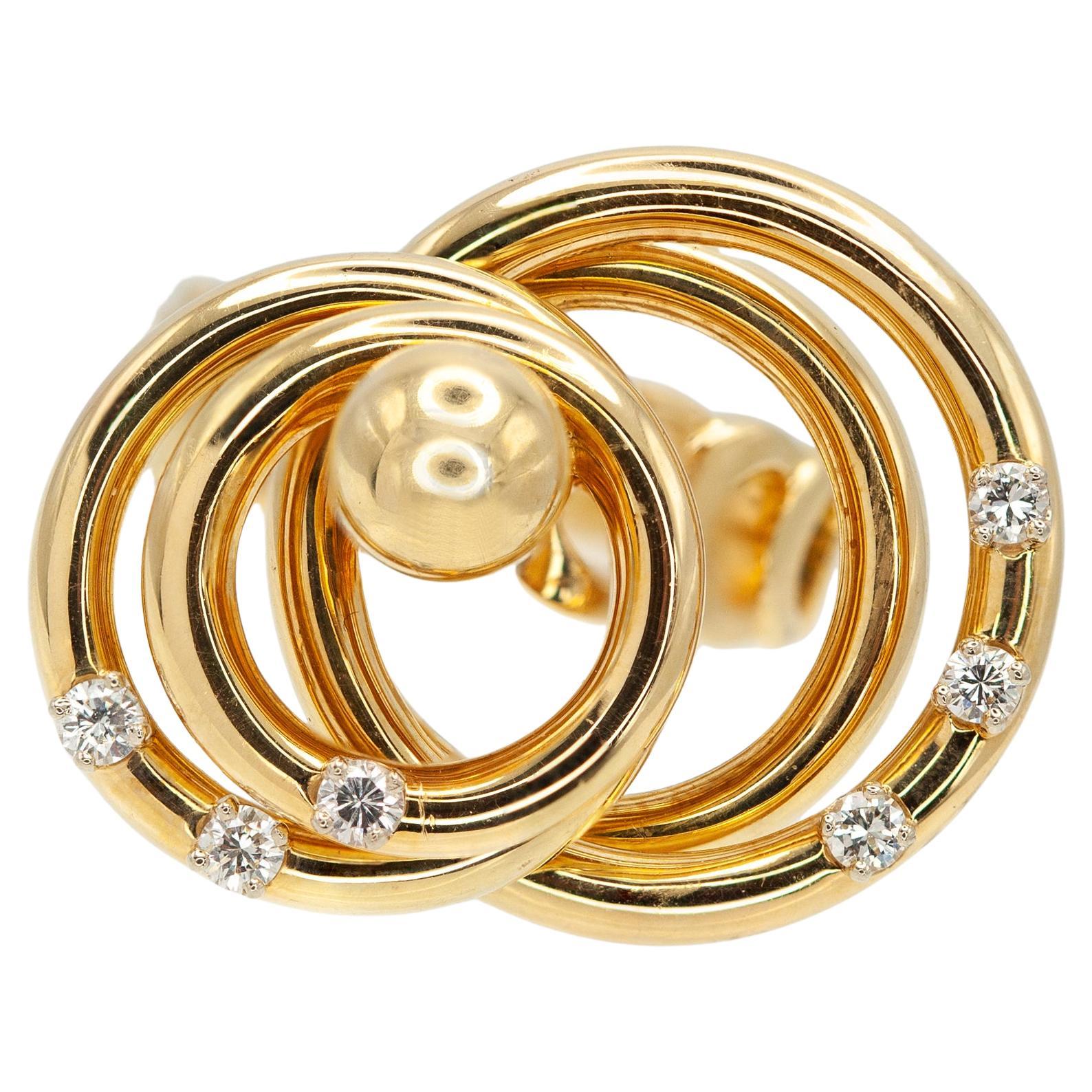 NORMAN TEUFEL Bague de mouvement en or jaune 18 carats avec diamants c.C. 1970