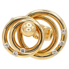 NORMAN TEUFEL Motion Ring in 18K Yellow Gold with Diamonds c. 1970s
