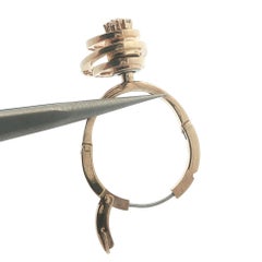 Norman Teufel Solid Yellow Gold 0.40ctw Diamond Spinner Ring