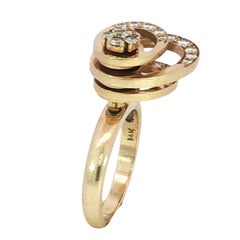 Norman Teufel Spinner Ring Vintage 14K Yellow Gold Size 4.75