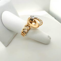 Norman Teufel Spinning 3 Tier in Motion Diamond Ring 18kt Yellow Gold circa 1972
