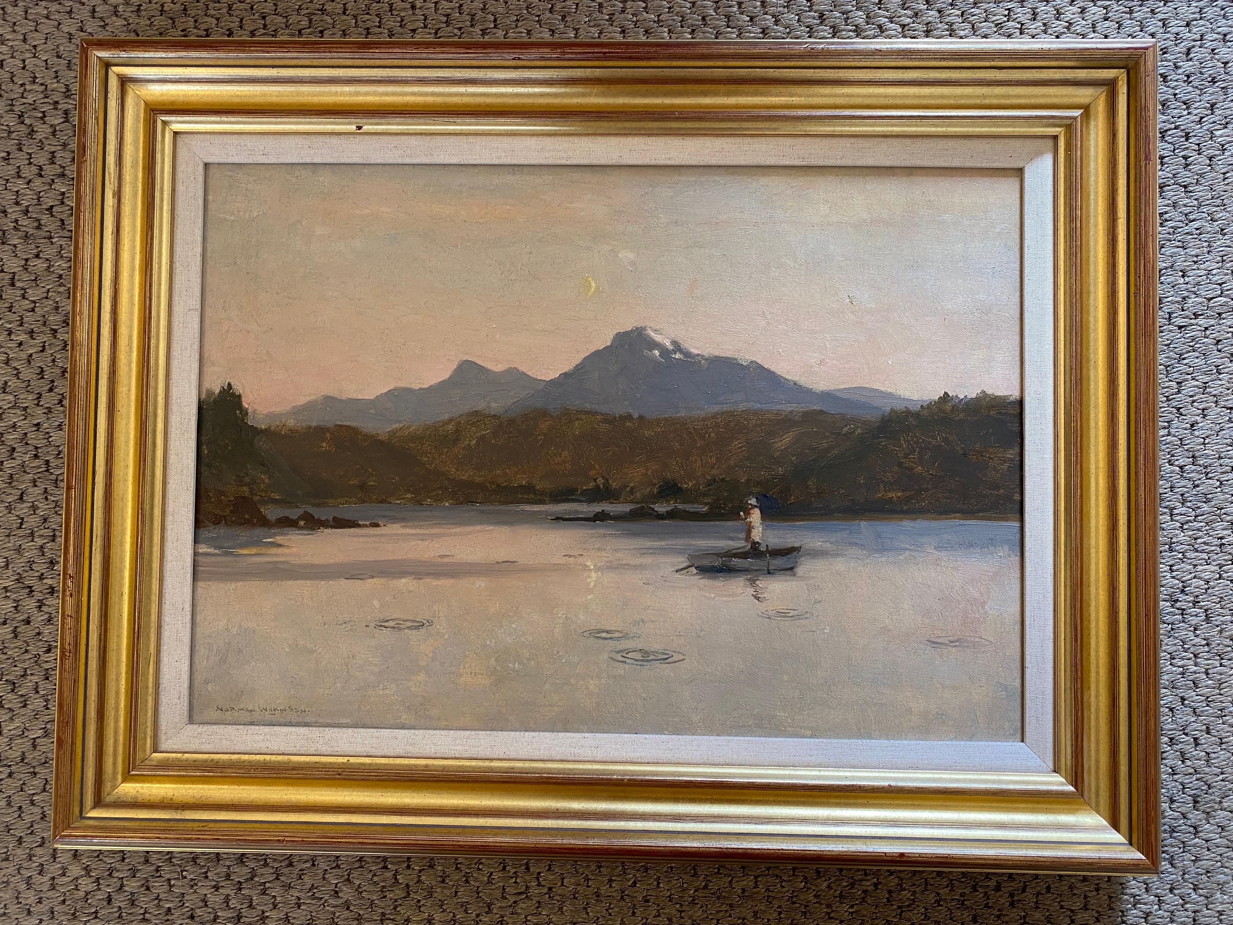 Evening Rise, Loch Poulary - Painting by Norman Wilkinson CBE PRI