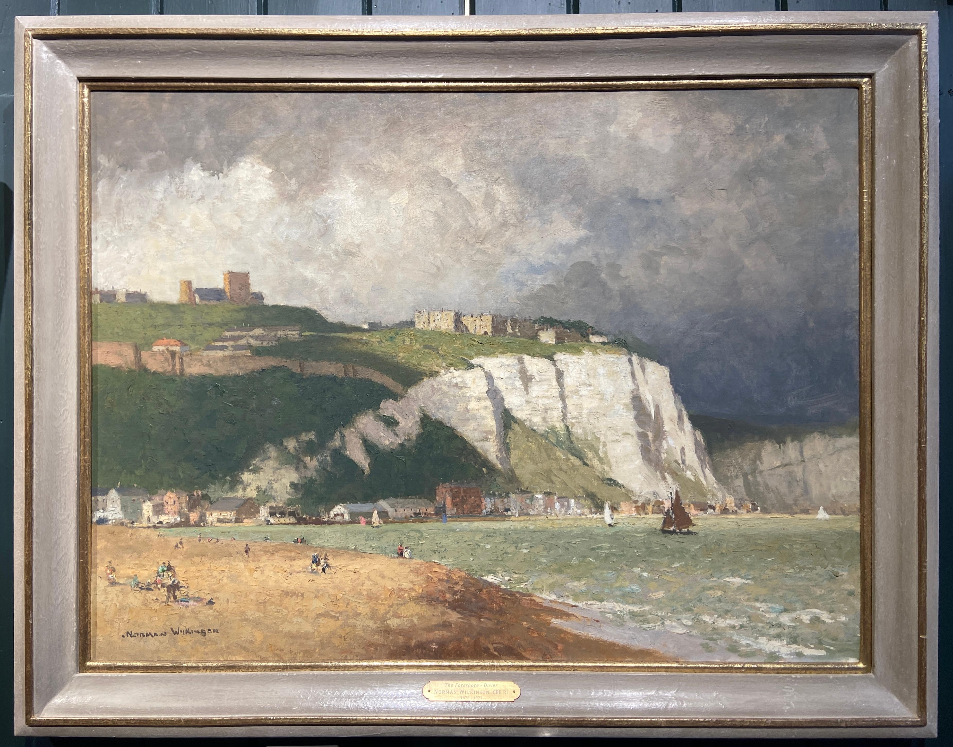 Le rivage au bord de la mer - Paysage à l'huile du 20e siècle - Painting de Norman Wilkinson CBE PRI