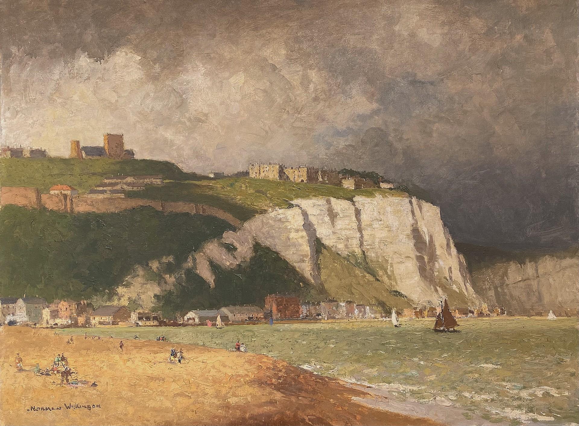 Landscape Painting Norman Wilkinson CBE PRI - Le rivage au bord de la mer - Paysage à l'huile du 20e siècle