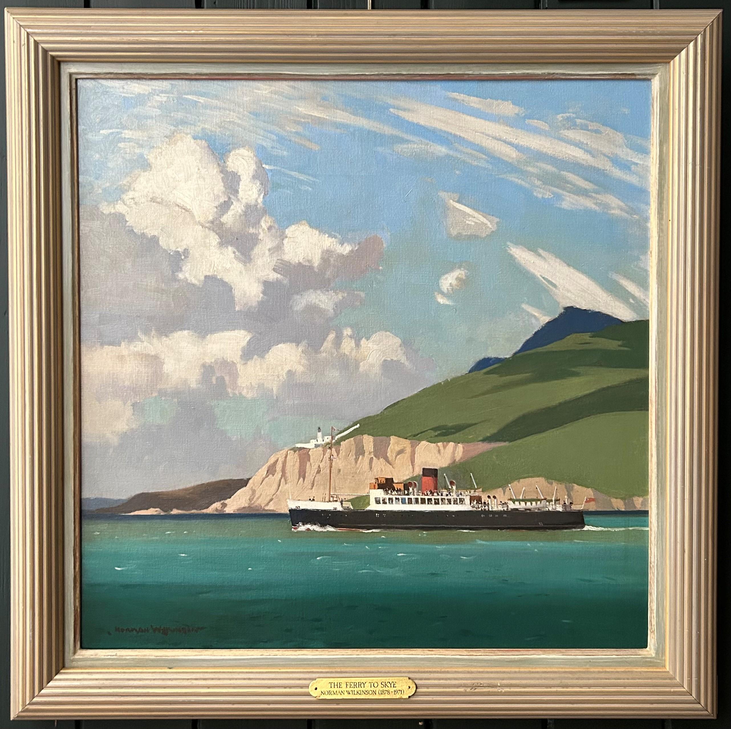 The Isle Of You Ferry, Affiche de voyage du 20e siècle Huile originale - Painting de Norman Wilkinson CBE PRI