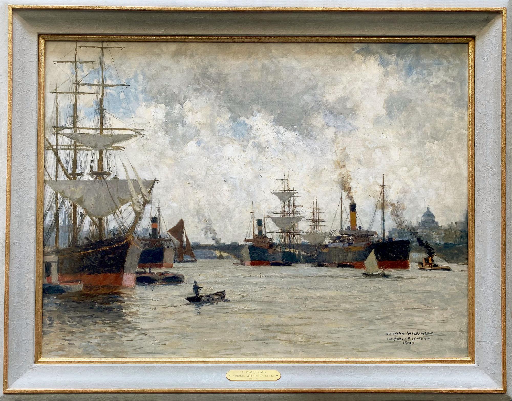 The Pool of London - Painting by Norman Wilkinson CBE PRI