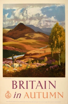 Original Vintage Travel Poster Britain In Autumn Countryside Norman Wilkinson