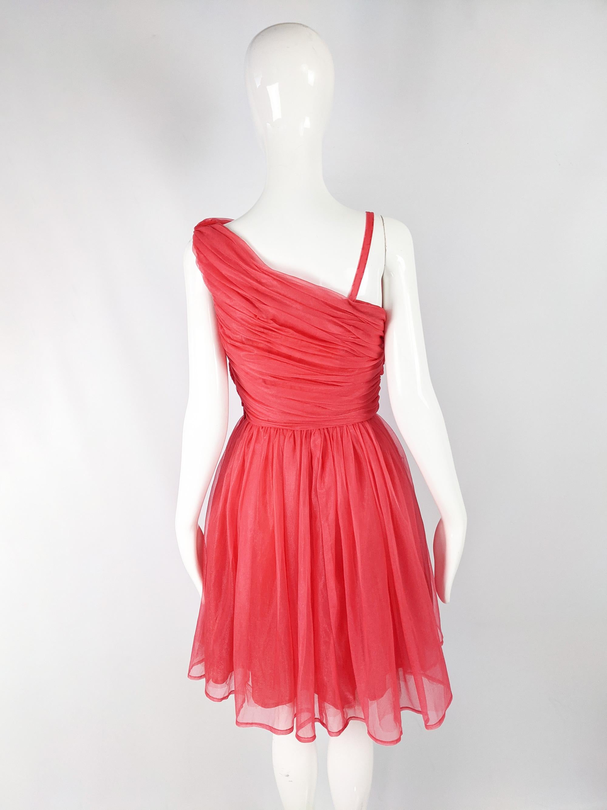 coral chiffon dress