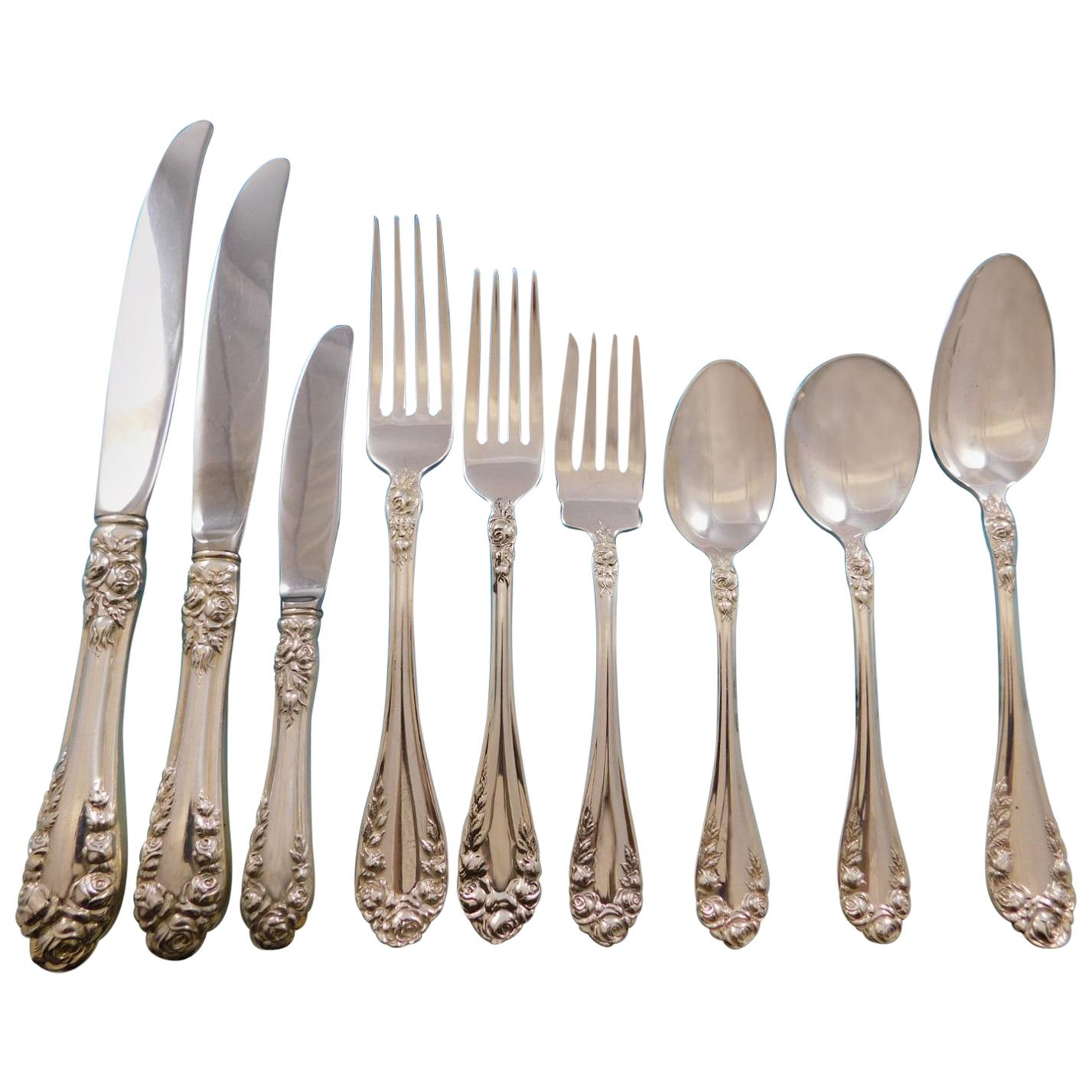 Normandie by Northumbria Canada Sterling Silver Flatware Set Service 59 Pieces