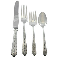 Normandie by Wallace Sterling Silver Flatware Set for 8 Service 32 Pieces Floral