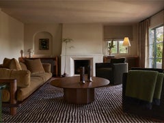 Lawson-Fenning Normandie Cocktail Table, Fluted Oak, Modern Round Coffee Table