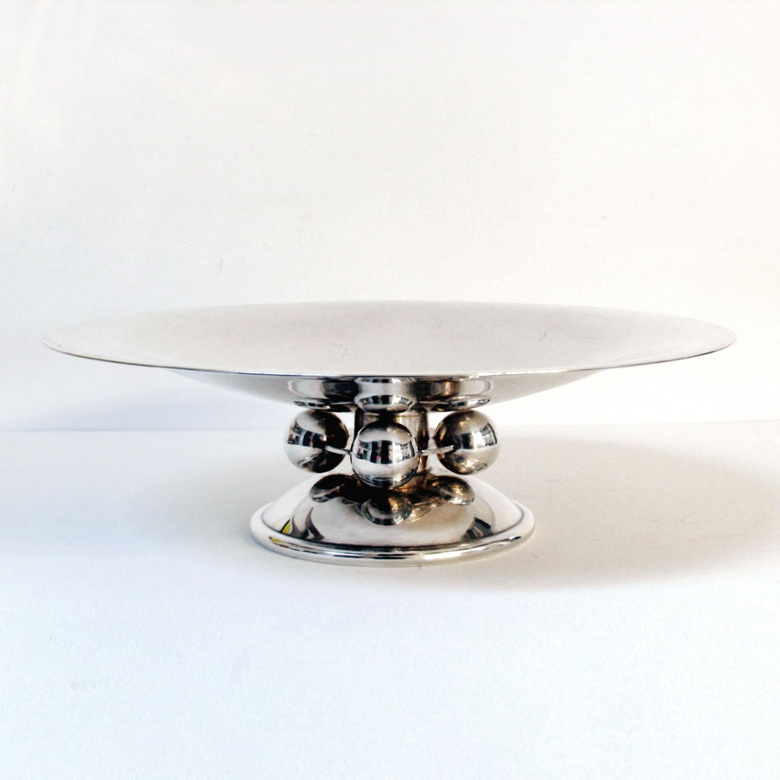 Silver Plate Normandie Fruit Bowl by Luc Lanel for Christofle, 1930s