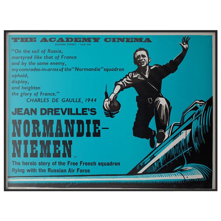 Normandie Niemen 1960 Academy Cinema London UK Quad Film Poster, Strausfeld For Sale