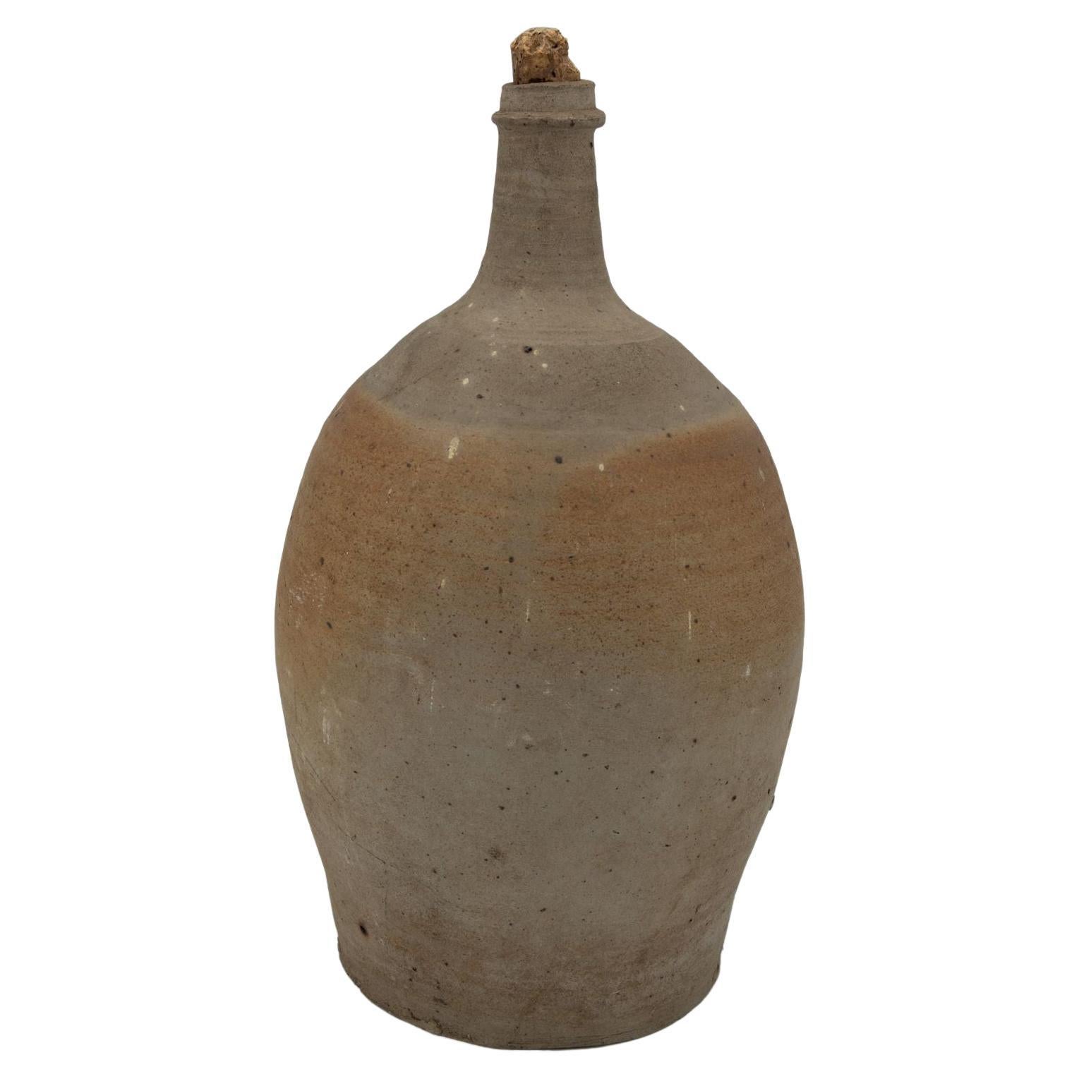 Normandy Earthenware Jug with Cork For Sale