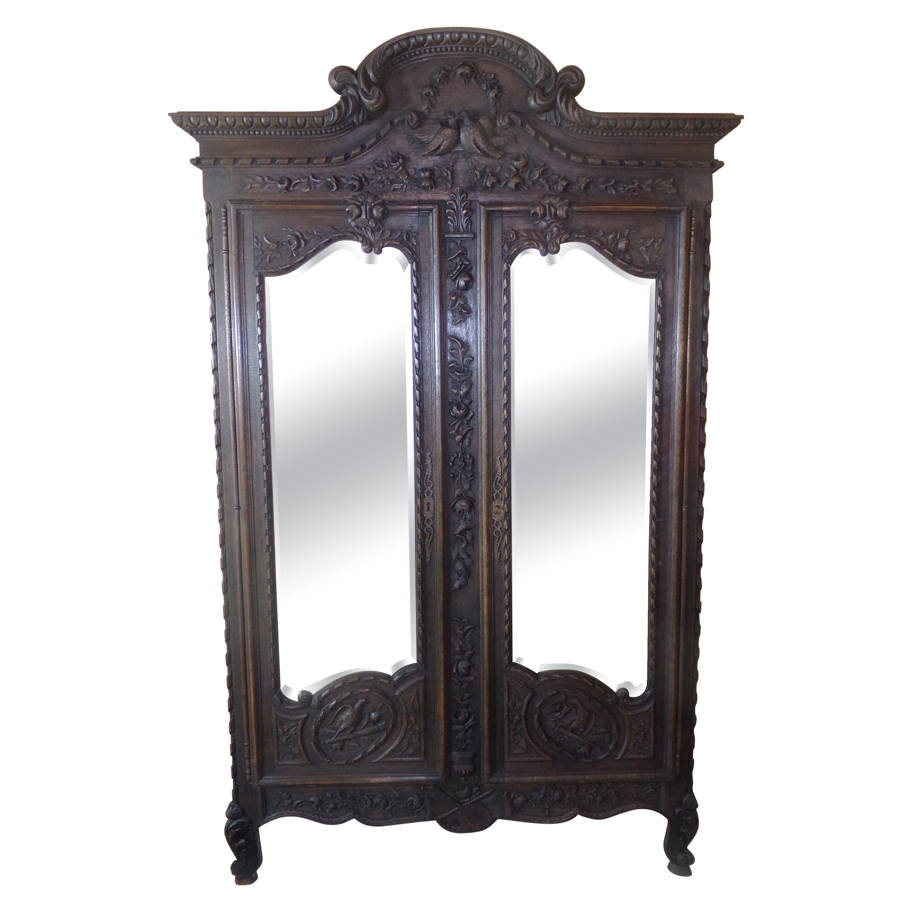 Normandy Marriage Armoire, C1890 For Sale