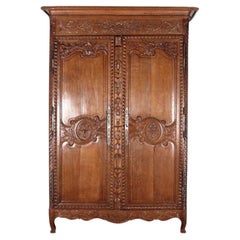 Normandy Style Armoire with Incredible Carved Detail