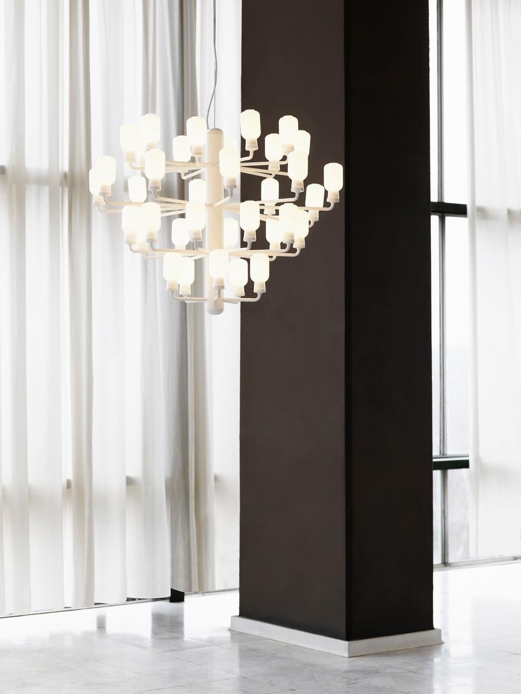 Normann Copenhagen Amp Chandelier White Large by Simon Legald For Sale 9