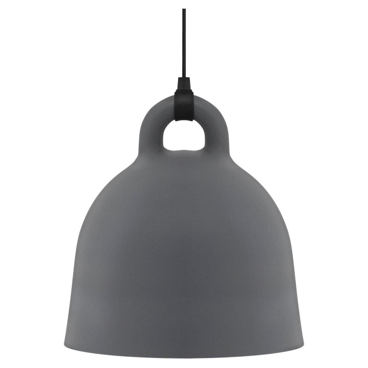 Bell lamp in white has a white cord and white canopy. Bell lamp in black has a black cord and black canopy. Bell lamp in grey has a black cord and grey canopy. Bell lamp in sand has a brown cord and sand canopy. All Bell lamps come with a 4 m
