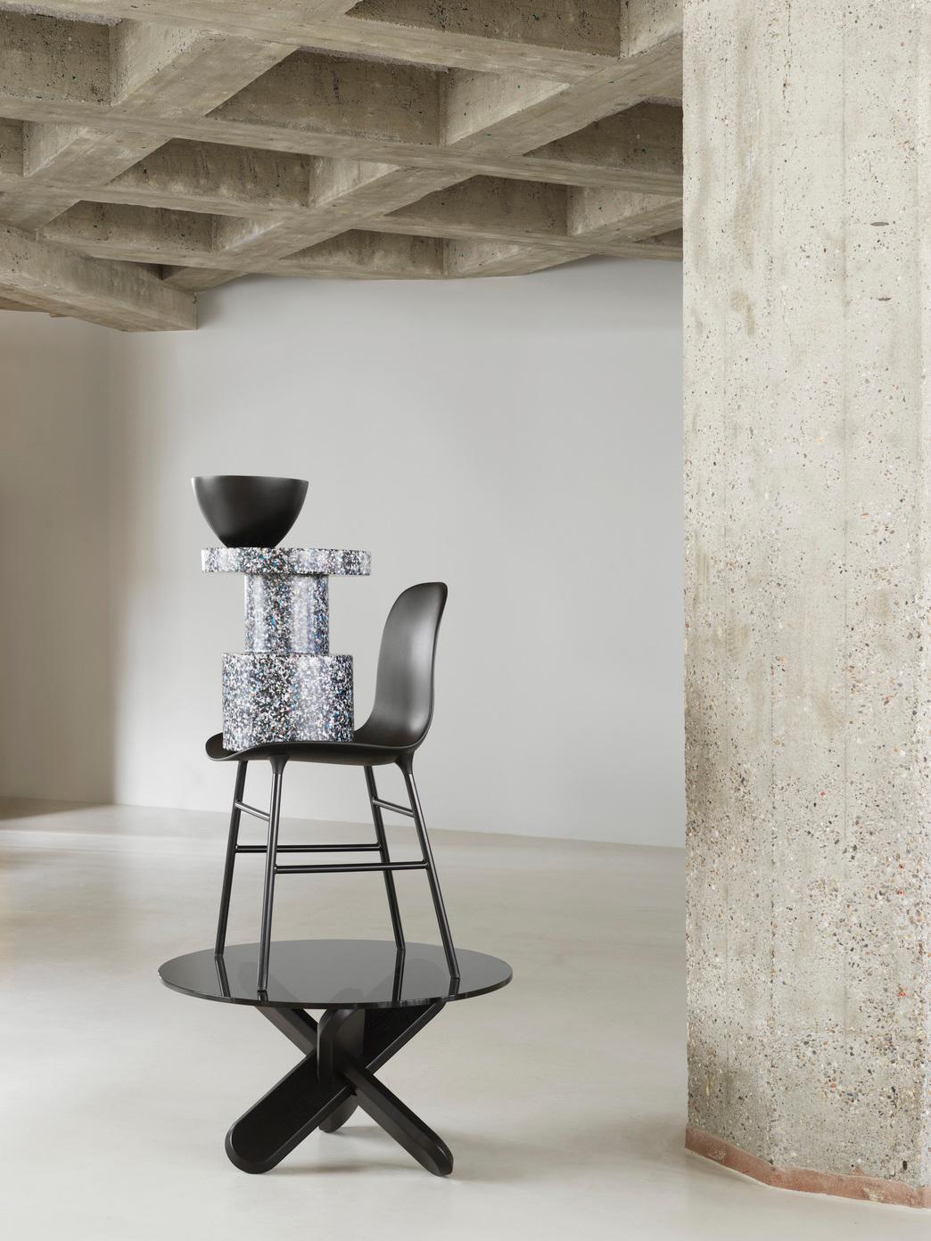 Normann Copenhagen Bit Black Stool Made of Industrial Waste by Simon Legald In New Condition For Sale In New York, NY