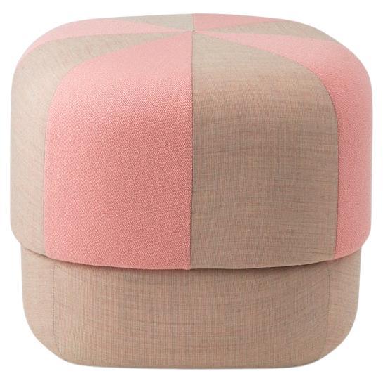 Circus consists of hard foam in the bottom part and softer foam on the upper part for good sitting comfort. The pouf is covered in velour or wool textile. The pouf has a wooden plate at the bottom for stability.
Materials:
Kvadrat Canvas 90% new