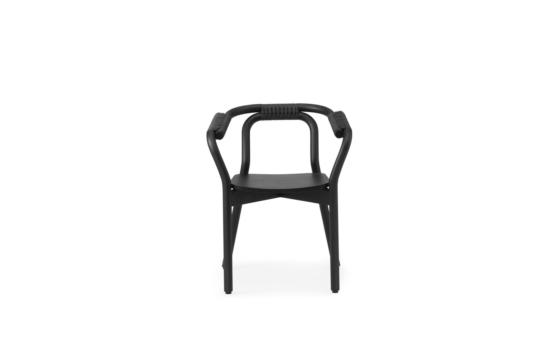 Normann Copenhagen Knot Chair Black/Nature Designed by Tatsuo Kuroda For Sale 4