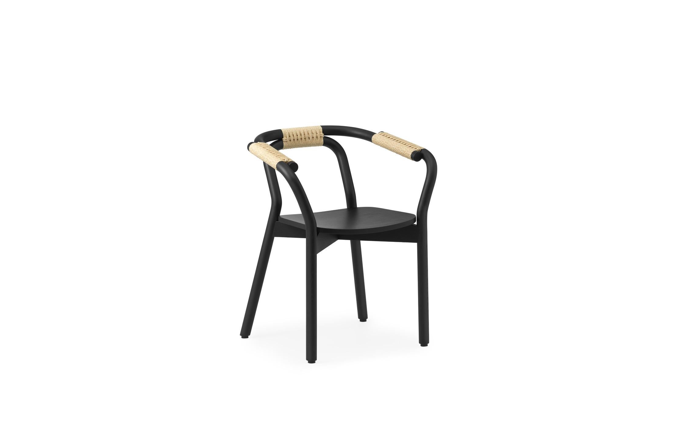 Normann Copenhagen Knot Chair Black/Nature Designed by Tatsuo Kuroda For Sale 1