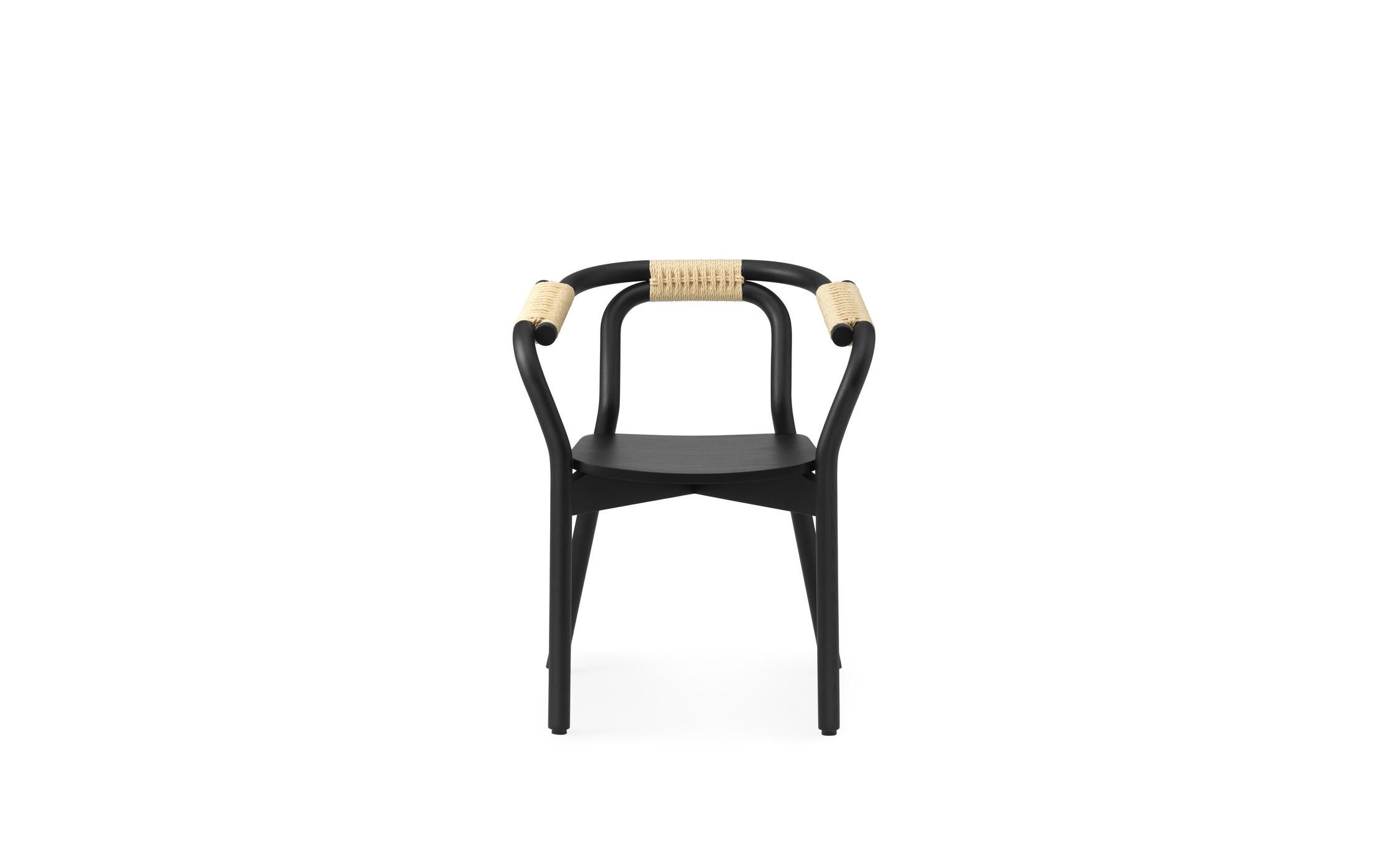 Normann Copenhagen Knot Chair Black/Nature Designed by Tatsuo Kuroda For Sale 2