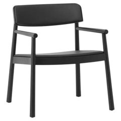 Sillón Timb Lounge de Normann Copenhagen, tapizado, fresno negro / cuero negro
