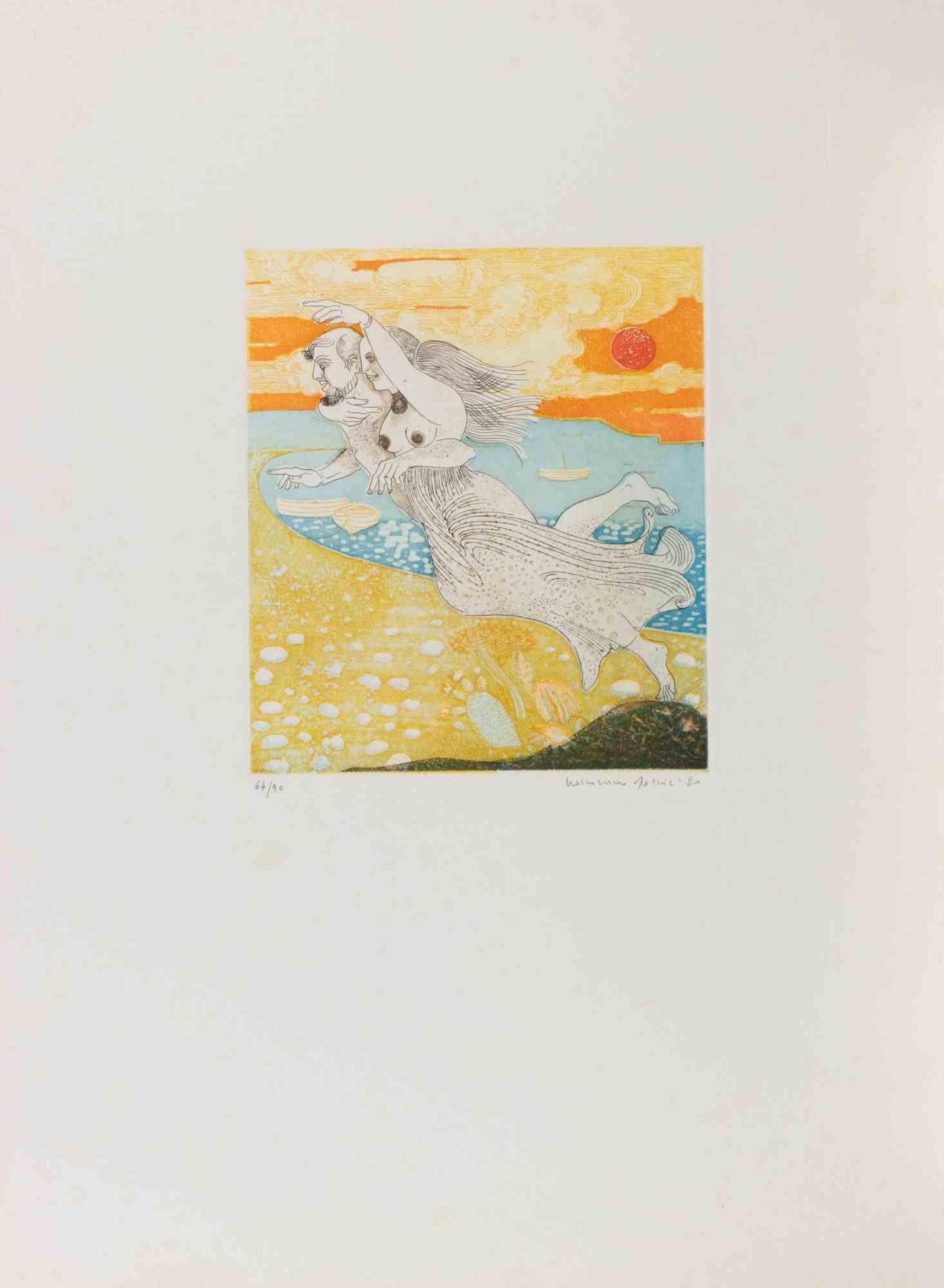 Etching and aquatint on paper realized by Normanno Soscia.

Hand signed and numbered in pencil.

Edition of 30 in roman numbers and 90 in arab numbers.

Excellent condition.