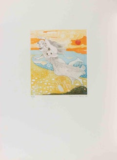 Couple in the Air - Etching by Normanno Soscia - 1980