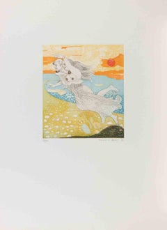 Couple in the Air - Etching by Normanno Soscia - 1980
